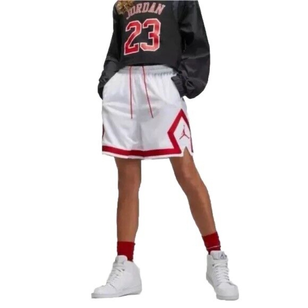 Jordan Legacy Nike Jumpman Diamond Loose Fit White Basketball Shorts Size 1X